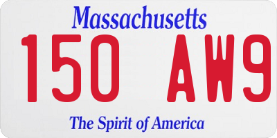 MA license plate 150AW9