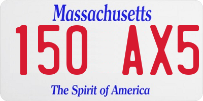 MA license plate 150AX5