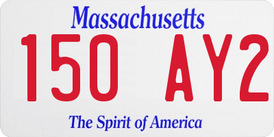 MA license plate 150AY2