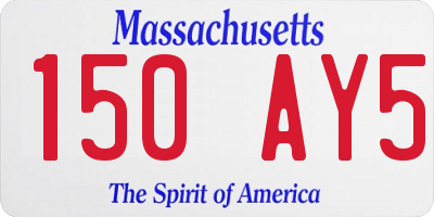 MA license plate 150AY5
