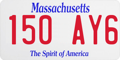 MA license plate 150AY6