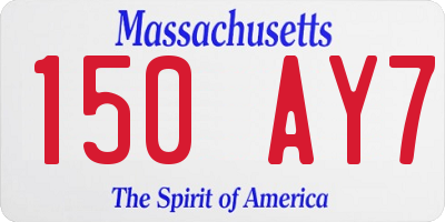 MA license plate 150AY7