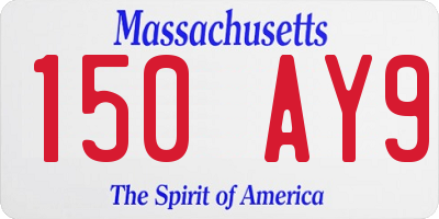 MA license plate 150AY9