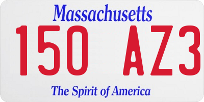MA license plate 150AZ3