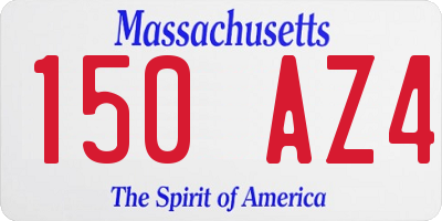 MA license plate 150AZ4