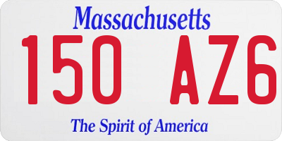 MA license plate 150AZ6