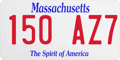 MA license plate 150AZ7