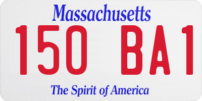 MA license plate 150BA1