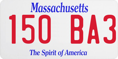 MA license plate 150BA3