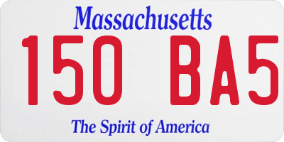 MA license plate 150BA5