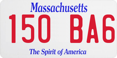 MA license plate 150BA6