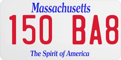 MA license plate 150BA8