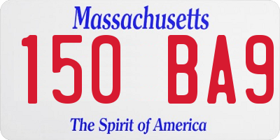 MA license plate 150BA9