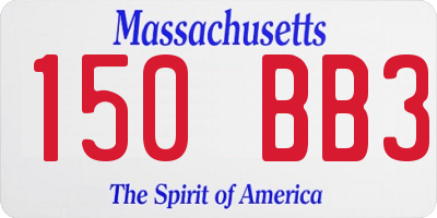 MA license plate 150BB3