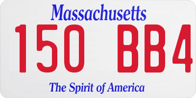 MA license plate 150BB4