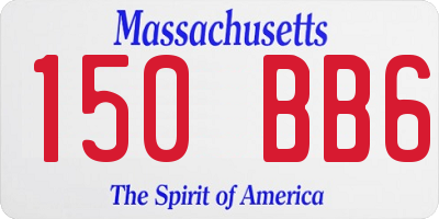 MA license plate 150BB6