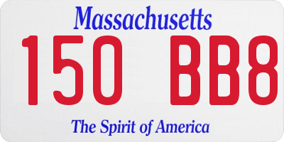 MA license plate 150BB8