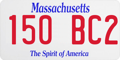 MA license plate 150BC2