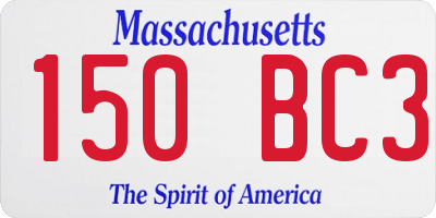 MA license plate 150BC3