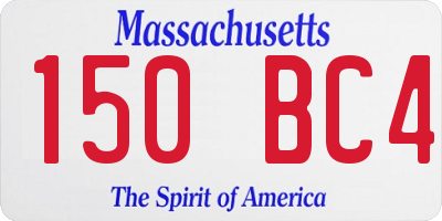 MA license plate 150BC4