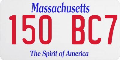 MA license plate 150BC7