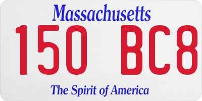 MA license plate 150BC8