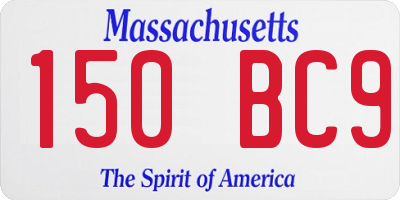 MA license plate 150BC9