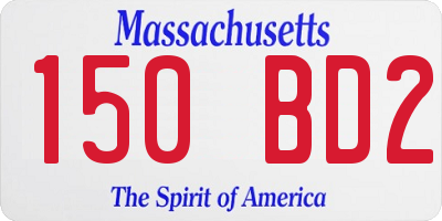 MA license plate 150BD2