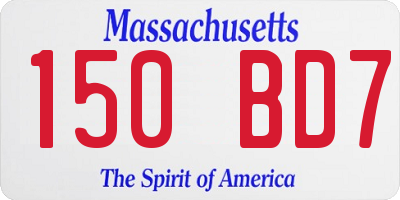 MA license plate 150BD7