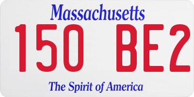 MA license plate 150BE2