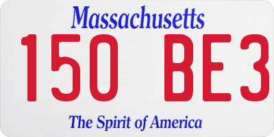 MA license plate 150BE3