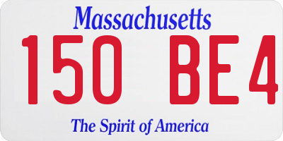 MA license plate 150BE4
