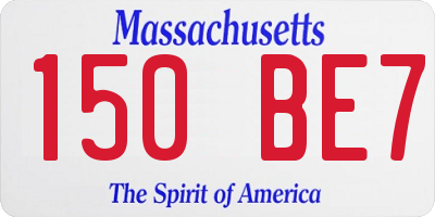 MA license plate 150BE7