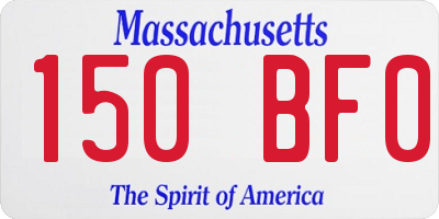 MA license plate 150BF0