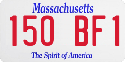 MA license plate 150BF1