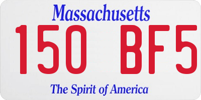 MA license plate 150BF5