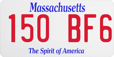 MA license plate 150BF6