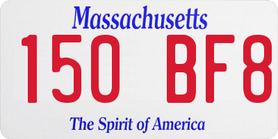 MA license plate 150BF8