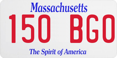 MA license plate 150BG0
