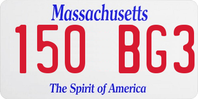 MA license plate 150BG3