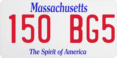 MA license plate 150BG5