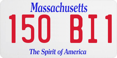 MA license plate 150BI1