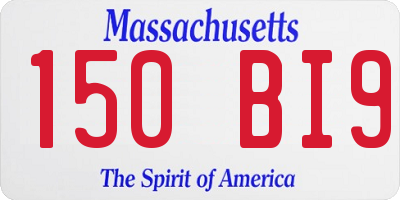MA license plate 150BI9
