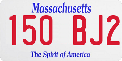 MA license plate 150BJ2