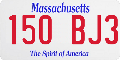 MA license plate 150BJ3