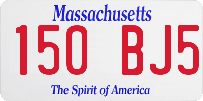 MA license plate 150BJ5