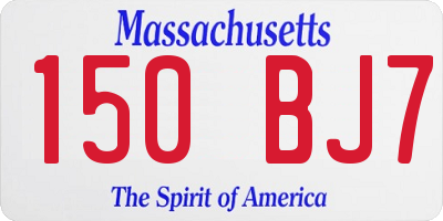 MA license plate 150BJ7