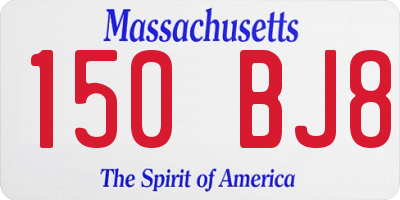 MA license plate 150BJ8