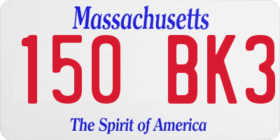 MA license plate 150BK3