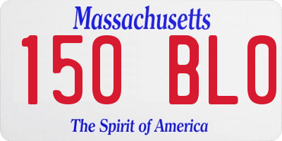 MA license plate 150BL0